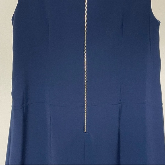 3-Ann Taylor Sleeveless Lined Dress Crew Neck Navy Blue Women’s Size 14 - Picture 7 of 11
